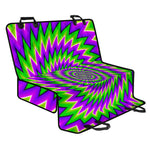 Green Spiral Moving Optical Illusion Pet Car Back Seat Cover
