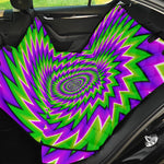 Green Spiral Moving Optical Illusion Pet Car Back Seat Cover