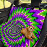 Green Spiral Moving Optical Illusion Pet Car Back Seat Cover