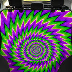 Green Spiral Moving Optical Illusion Pet Car Back Seat Cover
