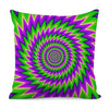 Green Spiral Moving Optical Illusion Pillow Cover