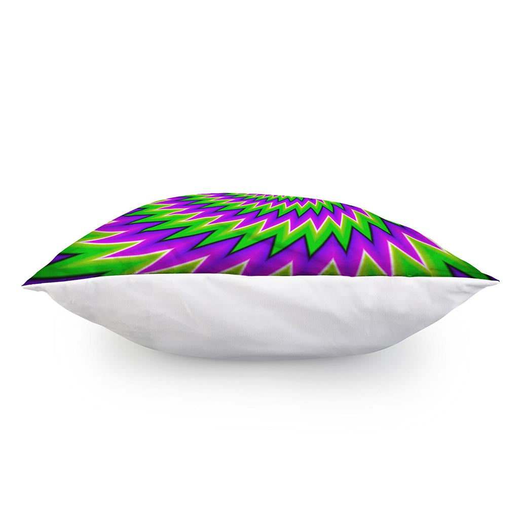 Green Spiral Moving Optical Illusion Pillow Cover