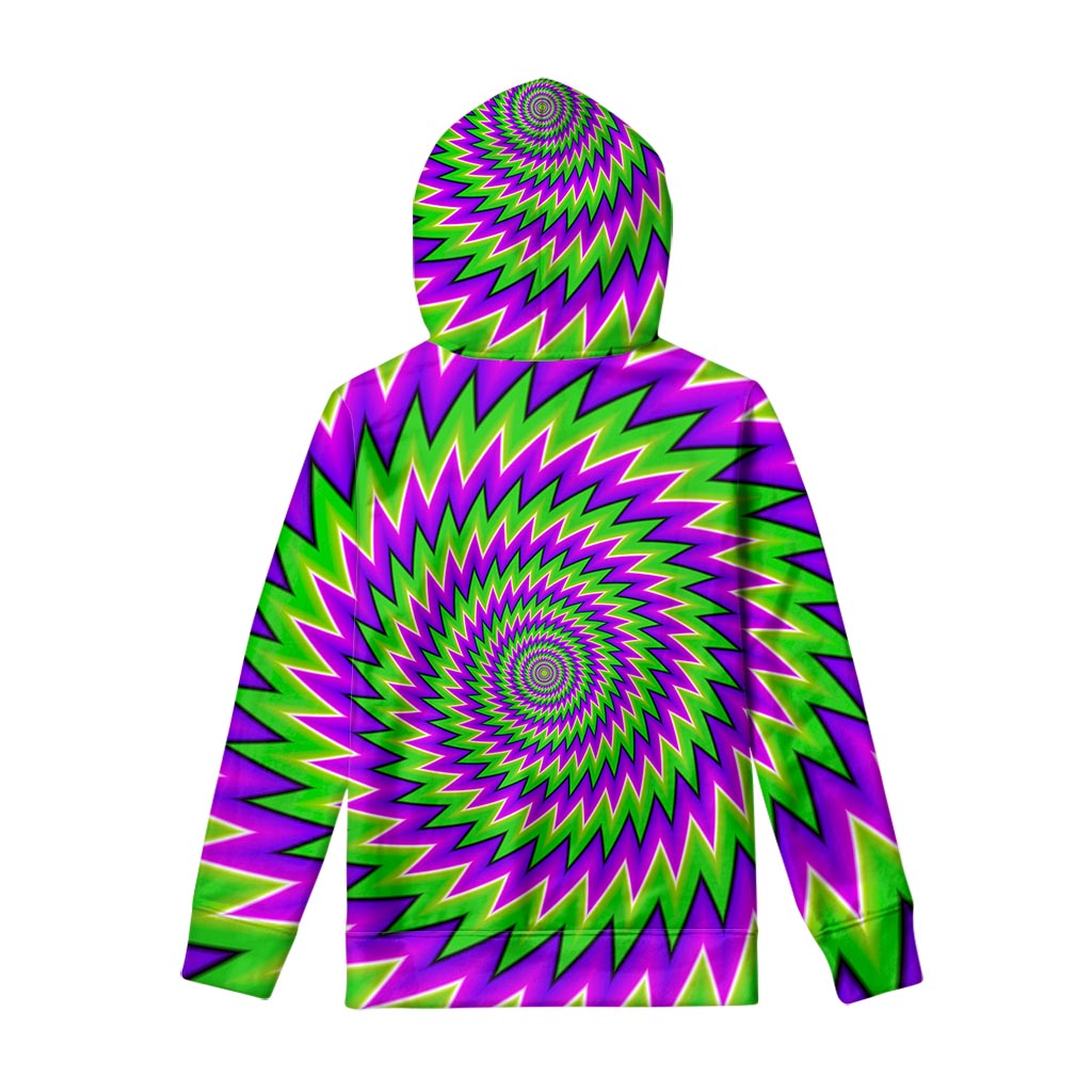 Green Spiral Moving Optical Illusion Pullover Hoodie