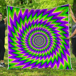 Green Spiral Moving Optical Illusion Quilt