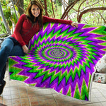 Green Spiral Moving Optical Illusion Quilt