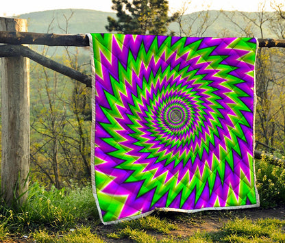 Green Spiral Moving Optical Illusion Quilt