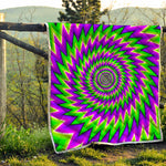 Green Spiral Moving Optical Illusion Quilt