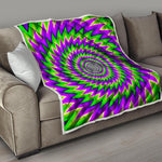 Green Spiral Moving Optical Illusion Quilt