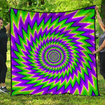 Green Spiral Moving Optical Illusion Quilt