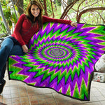Green Spiral Moving Optical Illusion Quilt