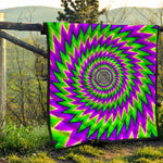 Green Spiral Moving Optical Illusion Quilt