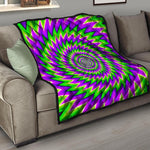 Green Spiral Moving Optical Illusion Quilt