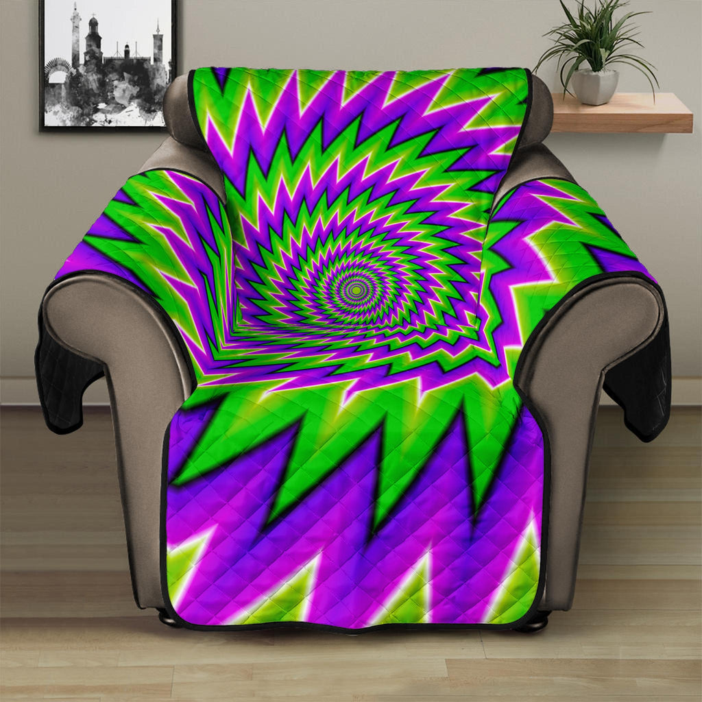 Green Spiral Moving Optical Illusion Recliner Protector