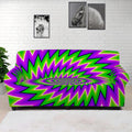 Green Spiral Moving Optical Illusion Sofa Cover