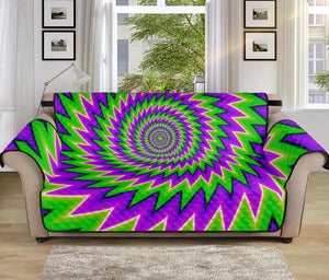 Green Spiral Moving Optical Illusion Sofa Protector