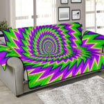 Green Spiral Moving Optical Illusion Sofa Protector