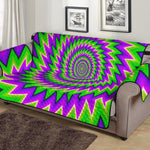 Green Spiral Moving Optical Illusion Sofa Protector