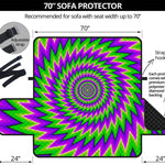 Green Spiral Moving Optical Illusion Sofa Protector