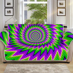 Green Spiral Moving Optical Illusion Sofa Protector