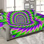 Green Spiral Moving Optical Illusion Sofa Protector