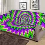 Green Spiral Moving Optical Illusion Sofa Protector