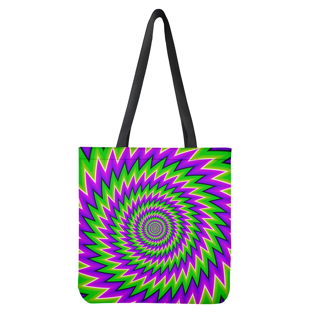 Green Spiral Moving Optical Illusion Tote Bag