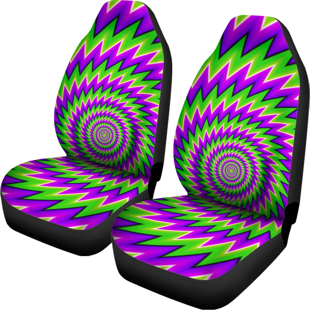 Green Spiral Moving Optical Illusion Universal Fit Car Seat Covers