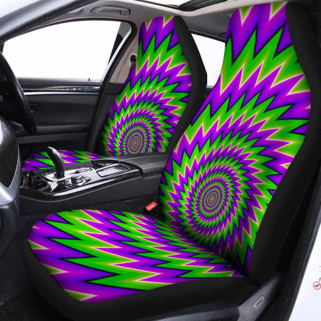 Green Spiral Moving Optical Illusion Universal Fit Car Seat Covers