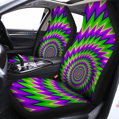 Green Spiral Moving Optical Illusion Universal Fit Car Seat Covers