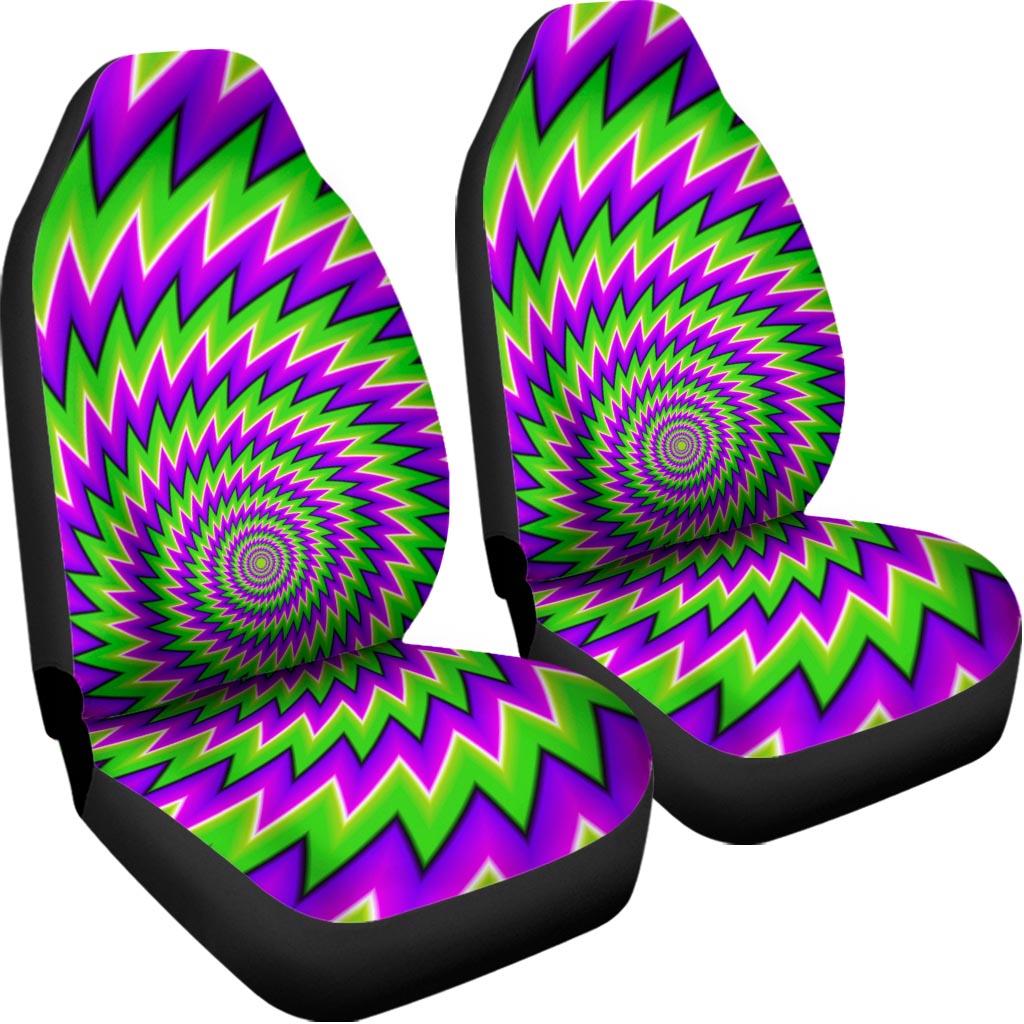 Green Spiral Moving Optical Illusion Universal Fit Car Seat Covers