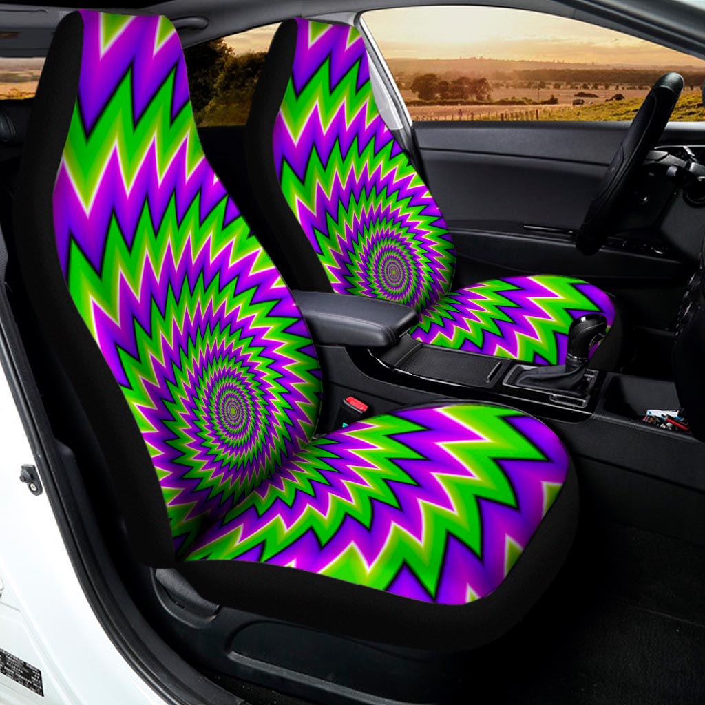 Green Spiral Moving Optical Illusion Universal Fit Car Seat Covers