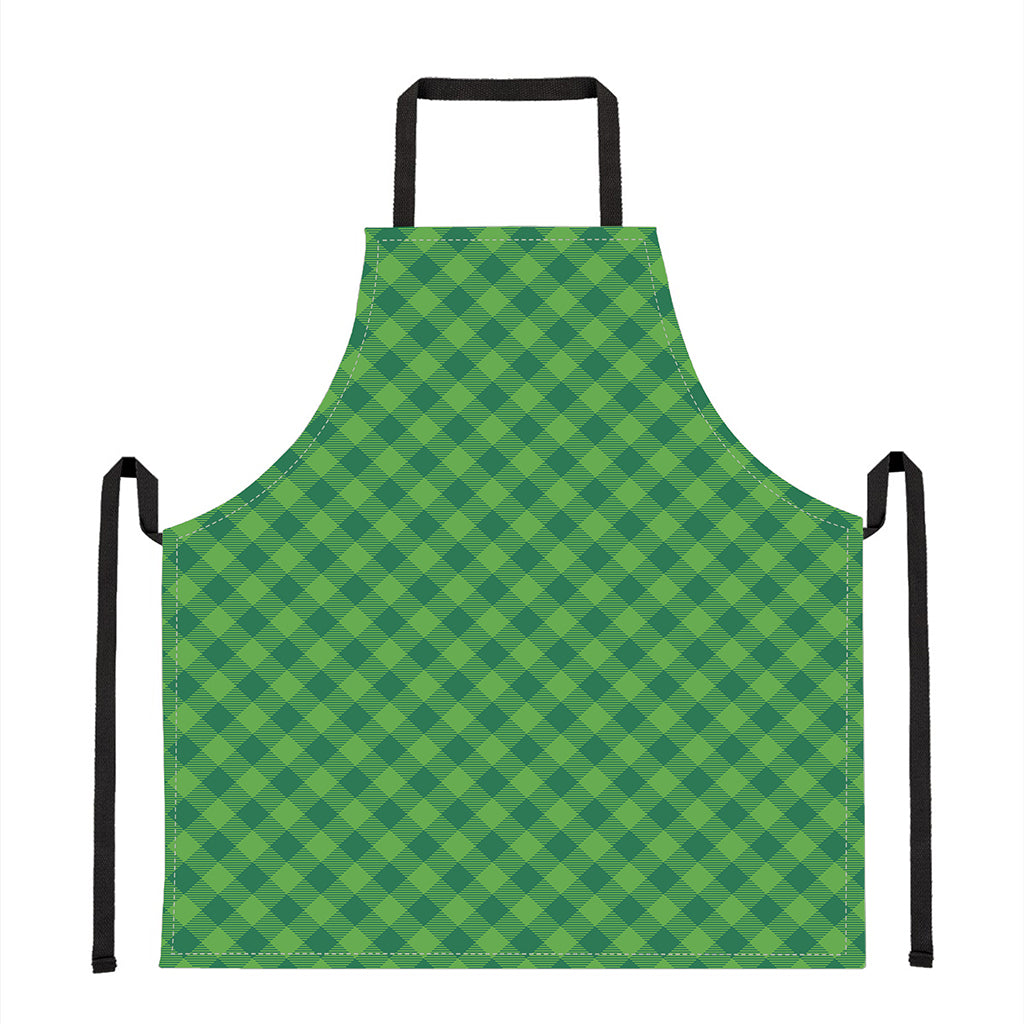 Green St. Patrick's Day Plaid Print Apron
