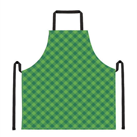 Green St. Patrick's Day Plaid Print Apron
