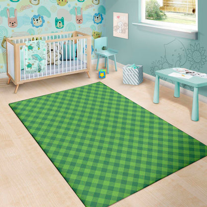 Green St. Patrick's Day Plaid Print Area Rug