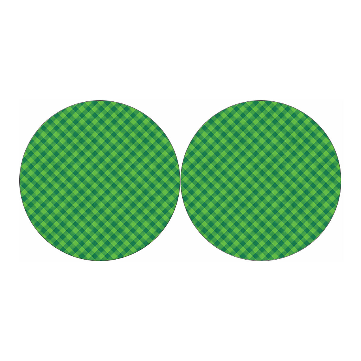 Green St. Patrick's Day Plaid Print Car Coasters