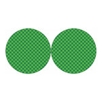 Green St. Patrick's Day Plaid Print Car Coasters