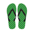 Green St. Patrick's Day Plaid Print Flip Flops