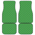 Green St. Patrick's Day Plaid Print Front and Back Car Floor Mats