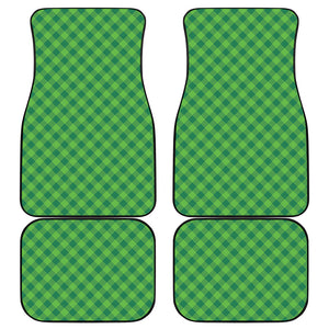 Green St. Patrick's Day Plaid Print Front and Back Car Floor Mats