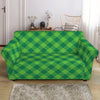 Green St. Patrick's Day Plaid Print Loveseat Slipcover