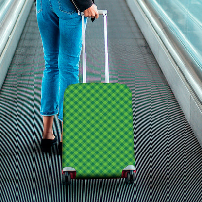 Green St. Patrick's Day Plaid Print Luggage Cover