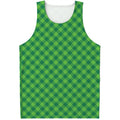 Green St. Patrick's Day Plaid Print Men's Tank Top
