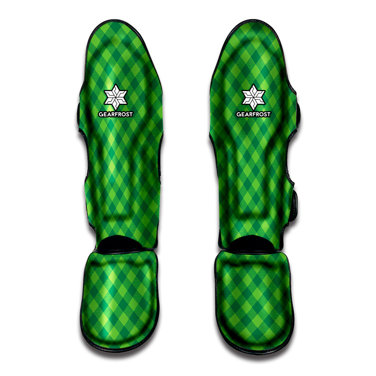 Green St. Patrick's Day Plaid Print Muay Thai Shin Guard