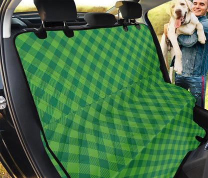 Green St. Patrick's Day Plaid Print Pet Car Back Seat Cover