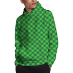 Green St. Patrick's Day Plaid Print Pullover Hoodie