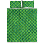 Green St. Patrick's Day Plaid Print Quilt Bed Set