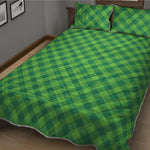 Green St. Patrick's Day Plaid Print Quilt Bed Set