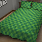 Green St. Patrick's Day Plaid Print Quilt Bed Set