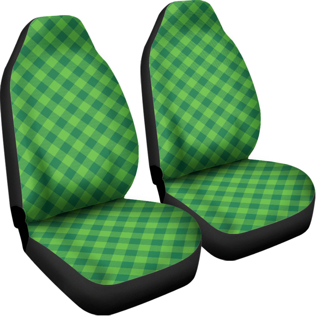 Green St. Patrick's Day Plaid Print Universal Fit Car Seat Covers