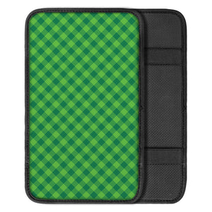 Green St. Patrick's Day Plaid Print Car Center Console Cover